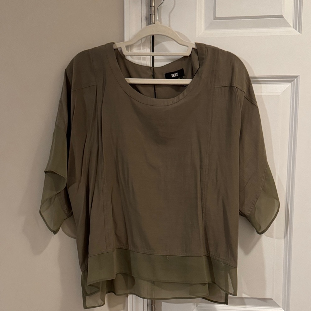 DKNY Olive Sheer Blouse